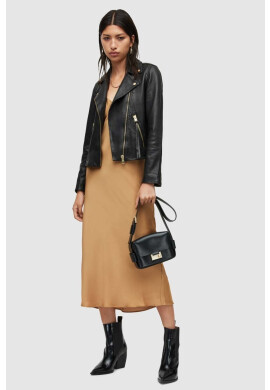 AllSaints Кожено яке в черно с преходна изолация - Pepit.bg