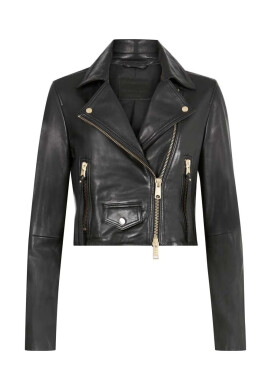 AllSaints Кожено яке в черно с преходна изолация - Pepit.bg