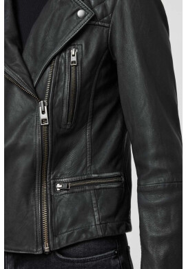 AllSaints Кожено яке в черно с преходна изолация - Pepit.bg
