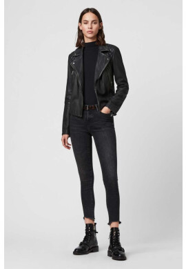 AllSaints Кожено яке в черно с преходна изолация - Pepit.bg