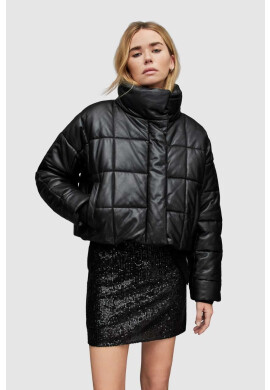 AllSaints Koжено яке в черно със зимна изолация - Pepit.bg