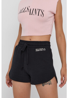 AllSaints Къс панталон дамски в черно с изчистен дизайн със стандартна талия - Pepit.bg