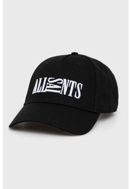 AllSaints Памучна шапка в черно с апликация - Pepit.bg