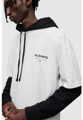 AllSaints Памучна тениска в бяло с принт - Pepit.bg