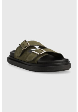 Alohas Велурени чехли Buckle Strap в зелено с платформа S00204.50 - Pepit.bg