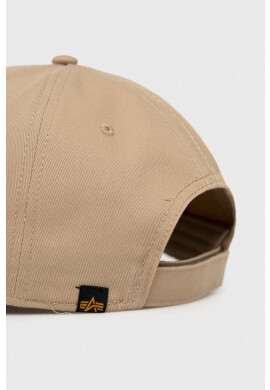 Alpha Industries Памучна шапка в бежово с апликация - Pepit.bg