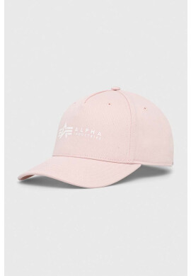 Alpha Industries Памучна шапка в оранжево с принт - Pepit.bg
