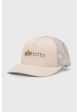 Alpha Industries Шапка в бежово с принт - Pepit.bg