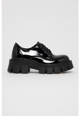 Altercore Половинки обувки Deidra Vegan Black Patent дамски в черно с платформа - Pepit.bg