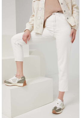 Answear Lab Дънки Premium Denim дамски в бяло с висока талия - Pepit.bg