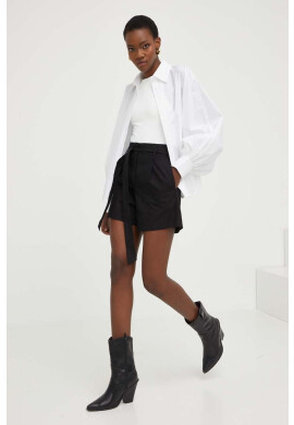 Answear Lab Памучна риза дамска в бяло със свободна кройка с класическа яка - Pepit.bg