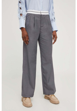 Answear Lab Панталон в бяло със стандартна кройка с висока талия - Pepit.bg