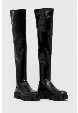 Armani Exchange Ботуши в черно с платформа - Pepit.bg