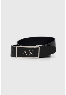 Armani Exchange Кожен колан мъжки в черно - Pepit.bg