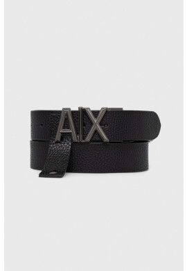 Armani Exchange Кожен колан мъжки в черно - Pepit.bg