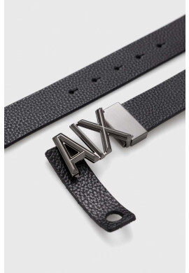 Armani Exchange Кожен колан мъжки в черно - Pepit.bg