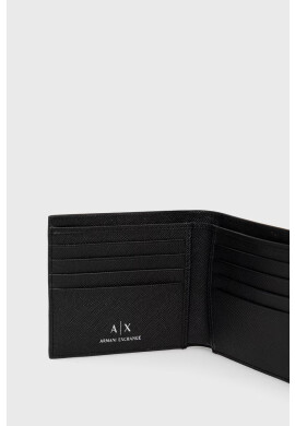 Armani Exchange Кожен портфейл мъжки в черно - Pepit.bg