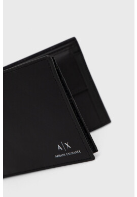 Armani Exchange Кожен портфейл мъжки в черно - Pepit.bg
