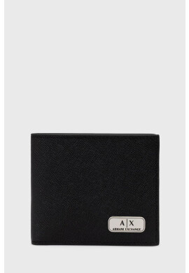 Armani Exchange Кожен портфейл мъжки в черно - Pepit.bg