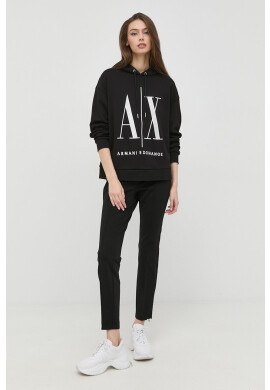 Armani Exchange Памучен суичър в черно с апликация - Pepit.bg