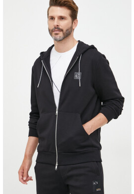 Armani Exchange Памучен суичър в черно с изчистен дизайн - Pepit.bg