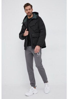 Armani Exchange Памучна блуза с дълги ръкави в черно с принт - Pepit.bg
