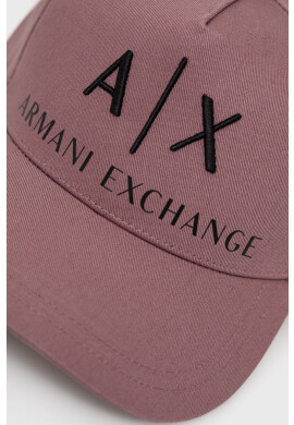 Armani Exchange Памучна шапка в лилаво с апликация - Pepit.bg