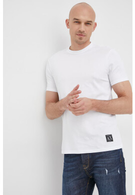 Armani Exchange Памучна тениска в черно - Pepit.bg
