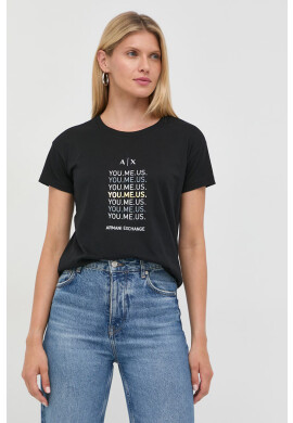 Armani Exchange Памучна тениска в бяло - Pepit.bg