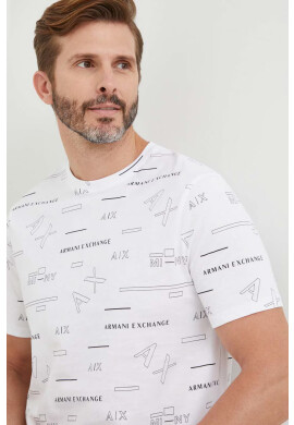Armani Exchange Памучна тениска в бяло - Pepit.bg