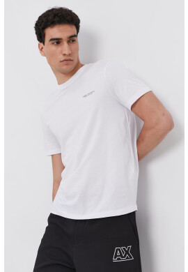 Armani Exchange Памучна тениска в бяло с принт - Pepit.bg