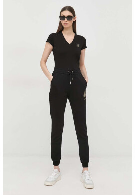 Armani Exchange Памучна тениска в черно - Pepit.bg