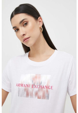 Armani Exchange Памучна тениска в черно - Pepit.bg