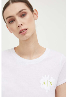 Armani Exchange Памучна тениска в бяло - Pepit.bg