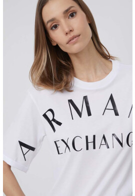 Armani Exchange Памучна тениска в розово - Pepit.bg