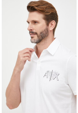 Armani Exchange Памучна тениска с яка - Pepit.bg