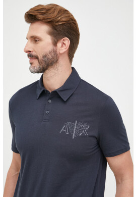Armani Exchange Памучна тениска с яка - Pepit.bg