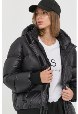 Armani Exchange Пухено яке в черно със зимна изолация - Pepit.bg