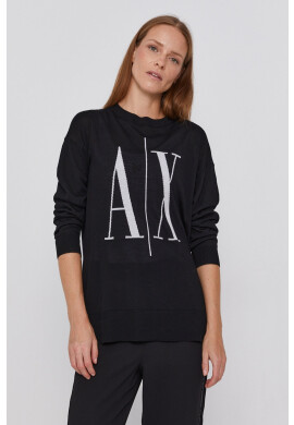Armani Exchange Пуловер дамски в черно от лека материя - Pepit.bg