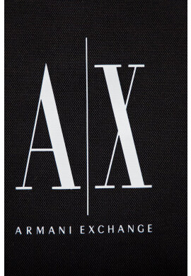 Armani Exchange Раница мъжки в черно голям размер с принт - Pepit.bg