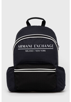 Armani Exchange Раница в тъмносиньо голям размер с принт - Pepit.bg