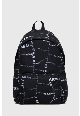 Armani Exchange Раница в черно голям размер с десен - Pepit.bg