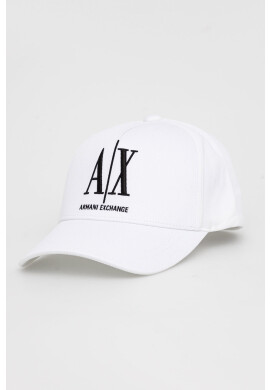 Armani Exchange Шапка в бяло с апликация - Pepit.bg