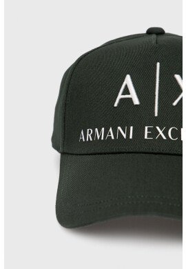 Armani Exchange Шапка в червено с апликация - Pepit.bg