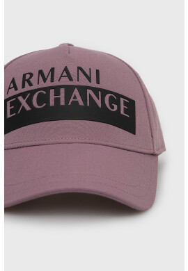 Armani Exchange Шапка с козирка в лилаво с изчистен дизайн - Pepit.bg