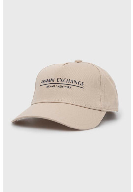 Armani Exchange Шапка с козирка в бяло с апликация - Pepit.bg