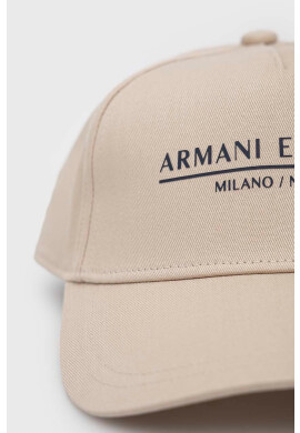 Armani Exchange Шапка с козирка в бяло с апликация - Pepit.bg