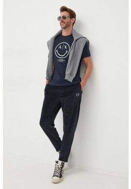 Armani Exchange Спортен панталон в тъмносиньо с изчистен дизайн - Pepit.bg