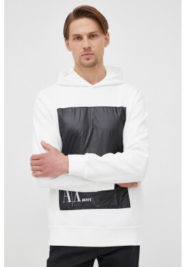 Armani Exchange Суичър в оранжево с качулка с изчистен дизайн - Pepit.bg