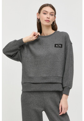 Armani Exchange Суичър в тъмносиньо с качулка с изчистен дизайн - Pepit.bg